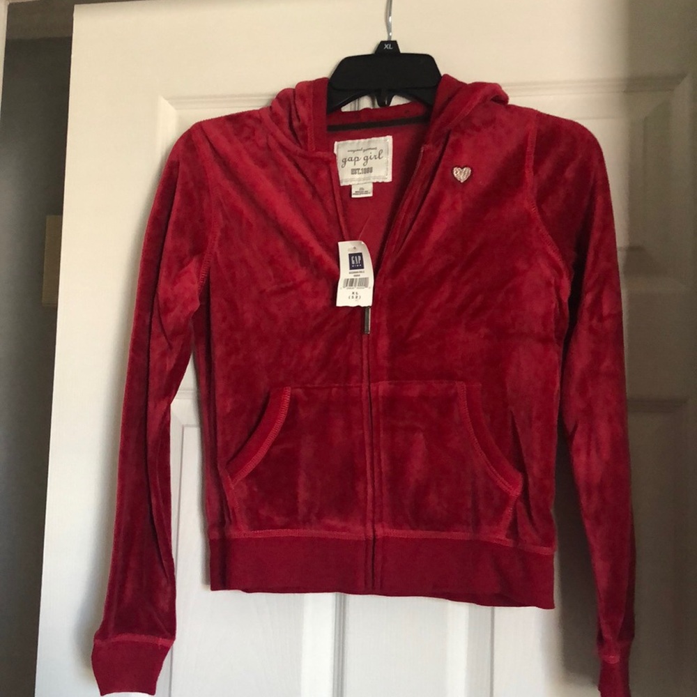 Gap Kids Red Zip Up Hoodie -Girls